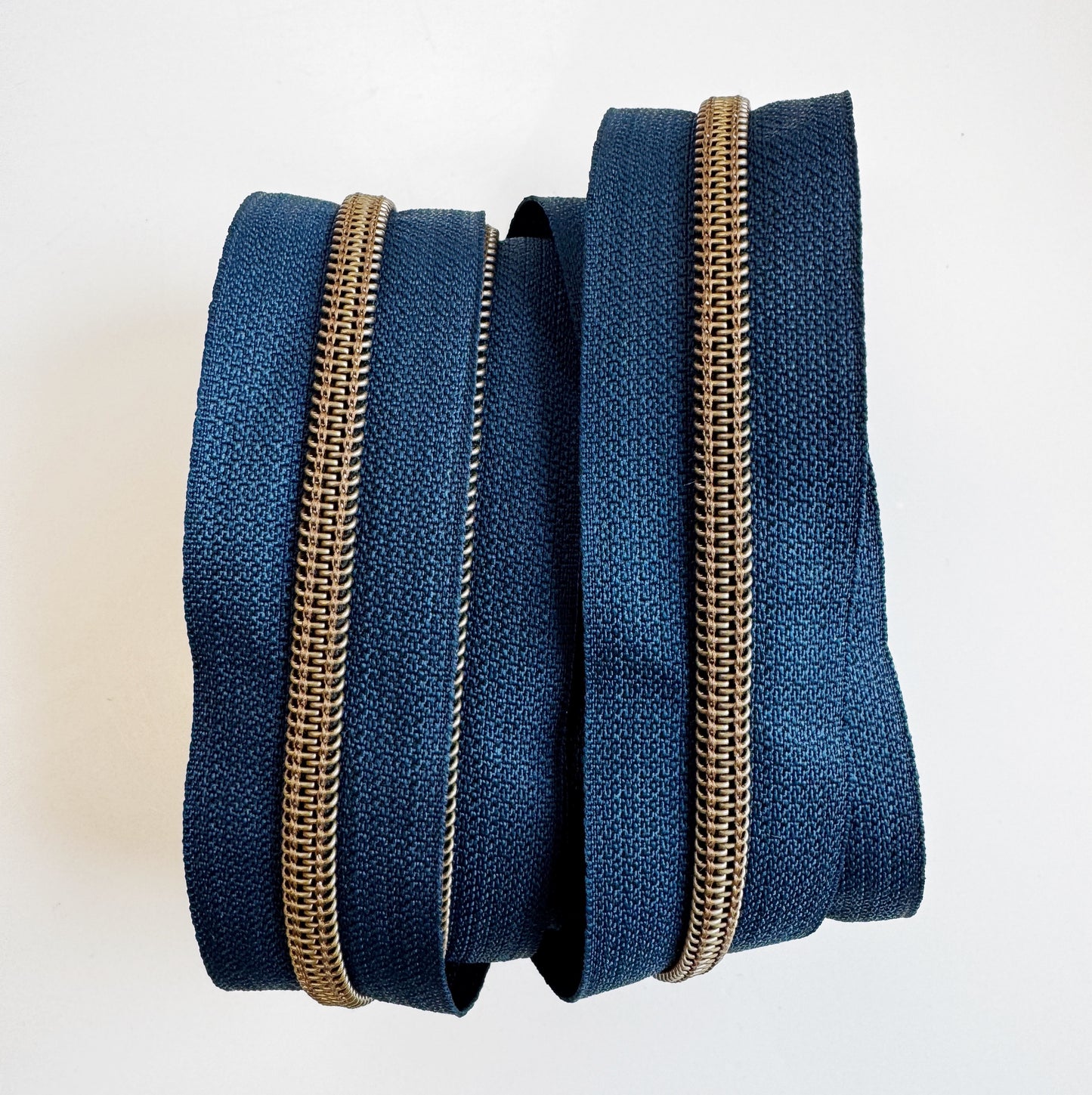 Navy and Bronze Zipper Tape