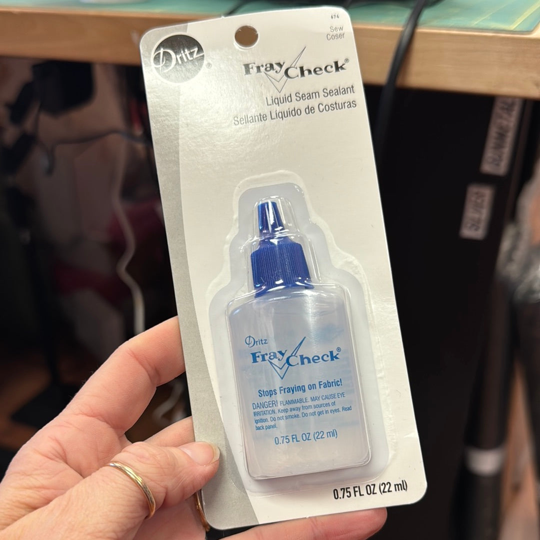 Dritz Fray Check liquid seam sealant in hand
