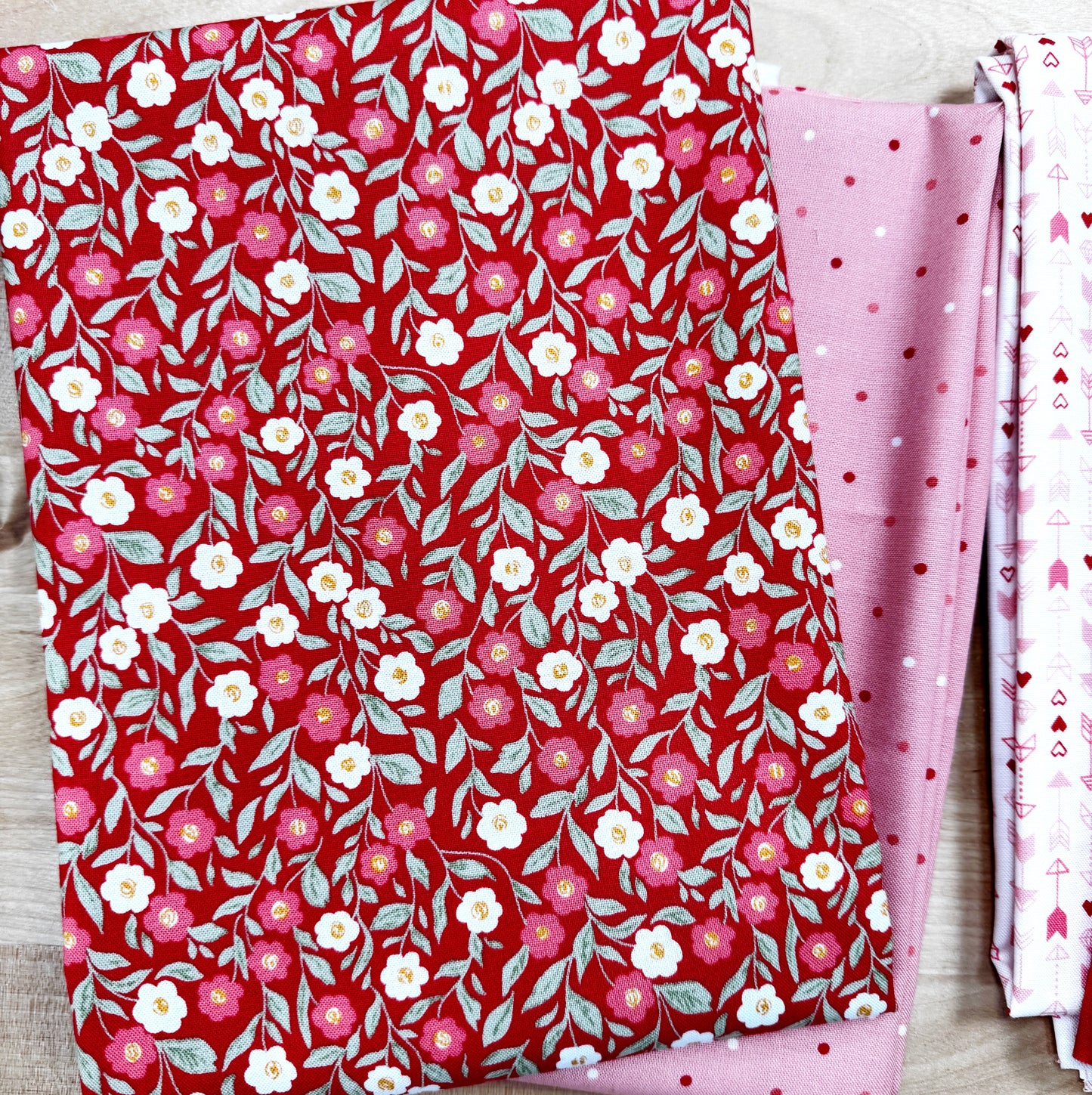 Surprise Moda Floral Bundle 2 yards of coordinating fabric