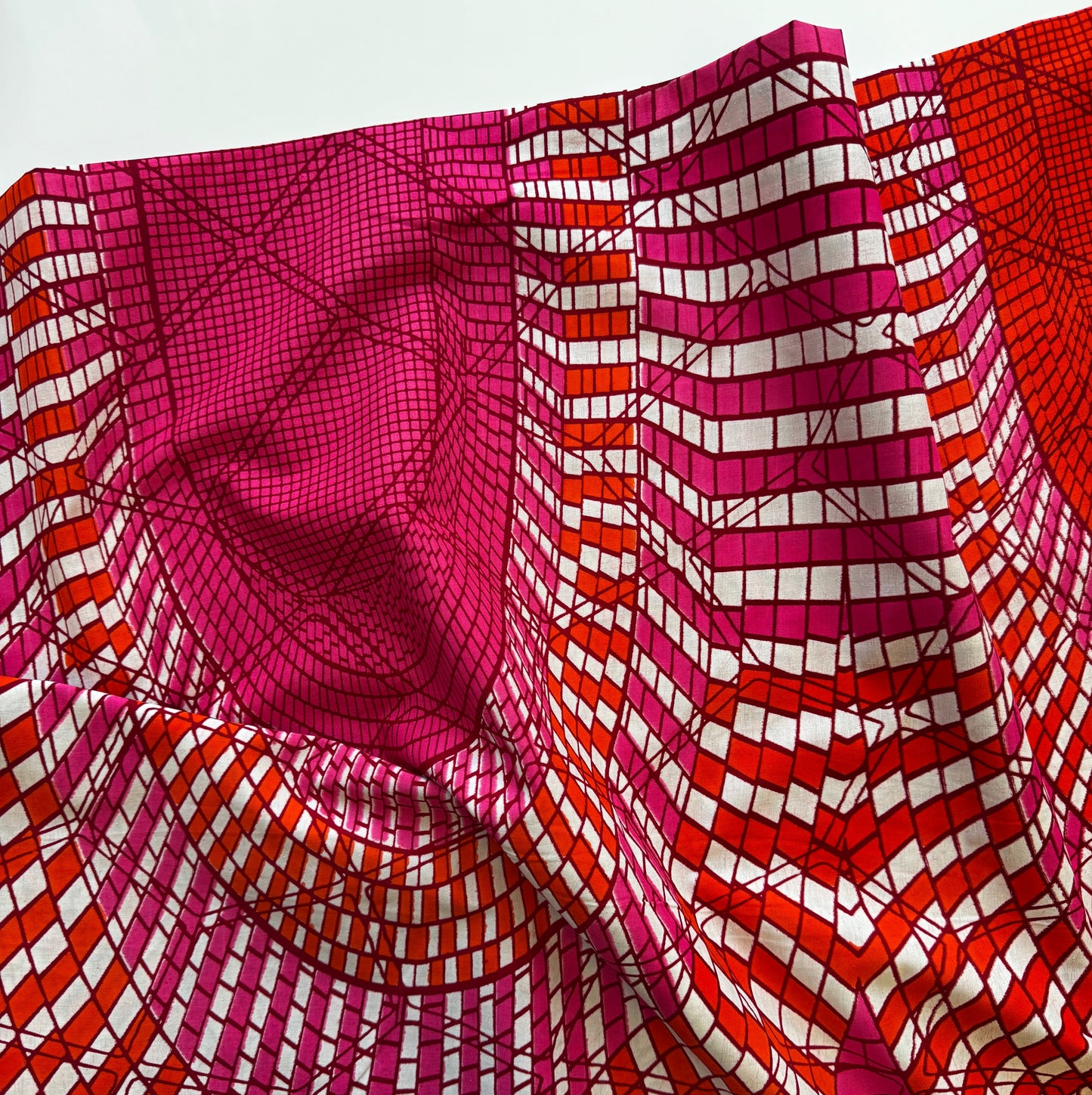 African Wax Print reds/pinks