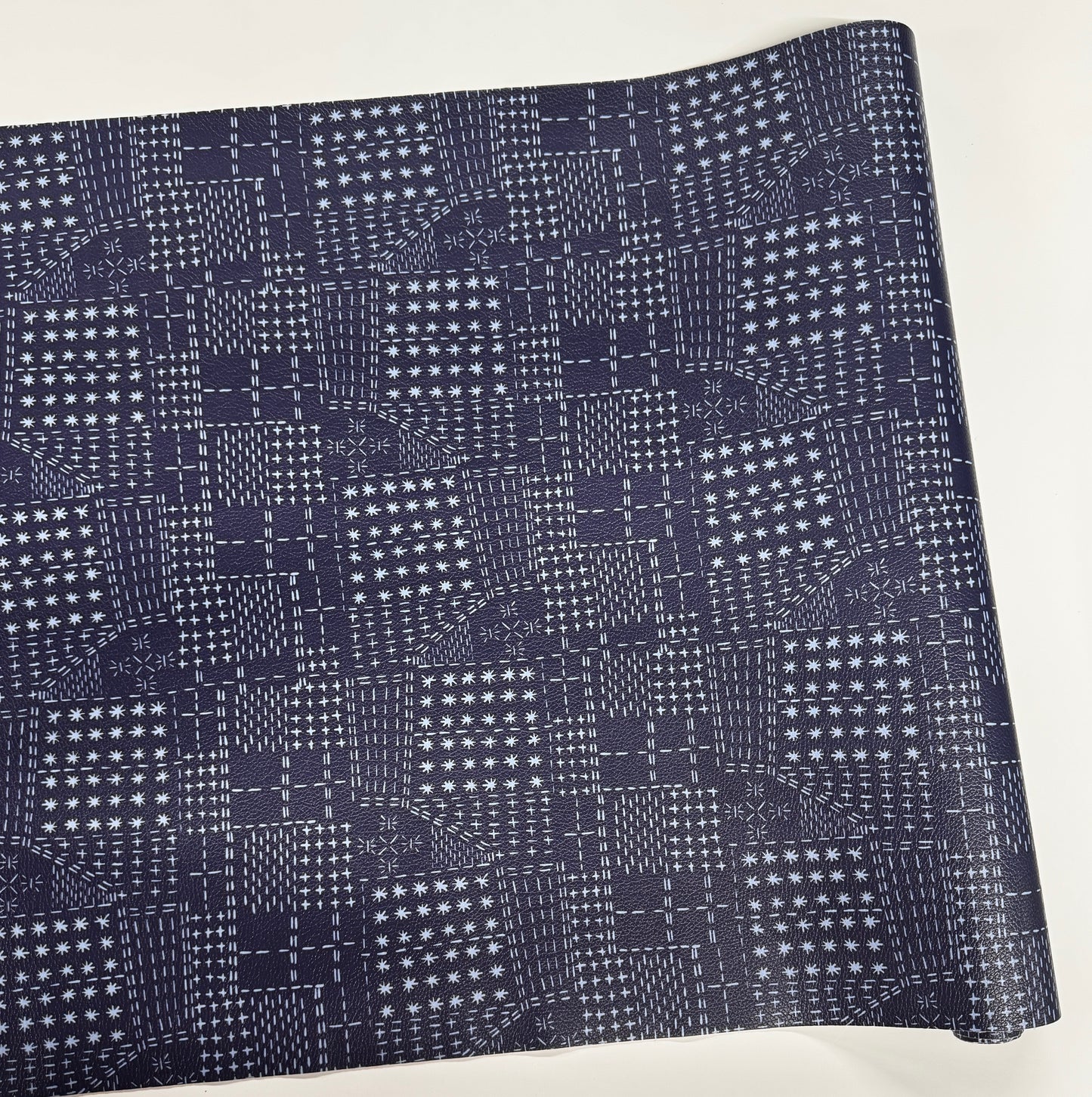 Sashiko Stitches navy blue vinyl