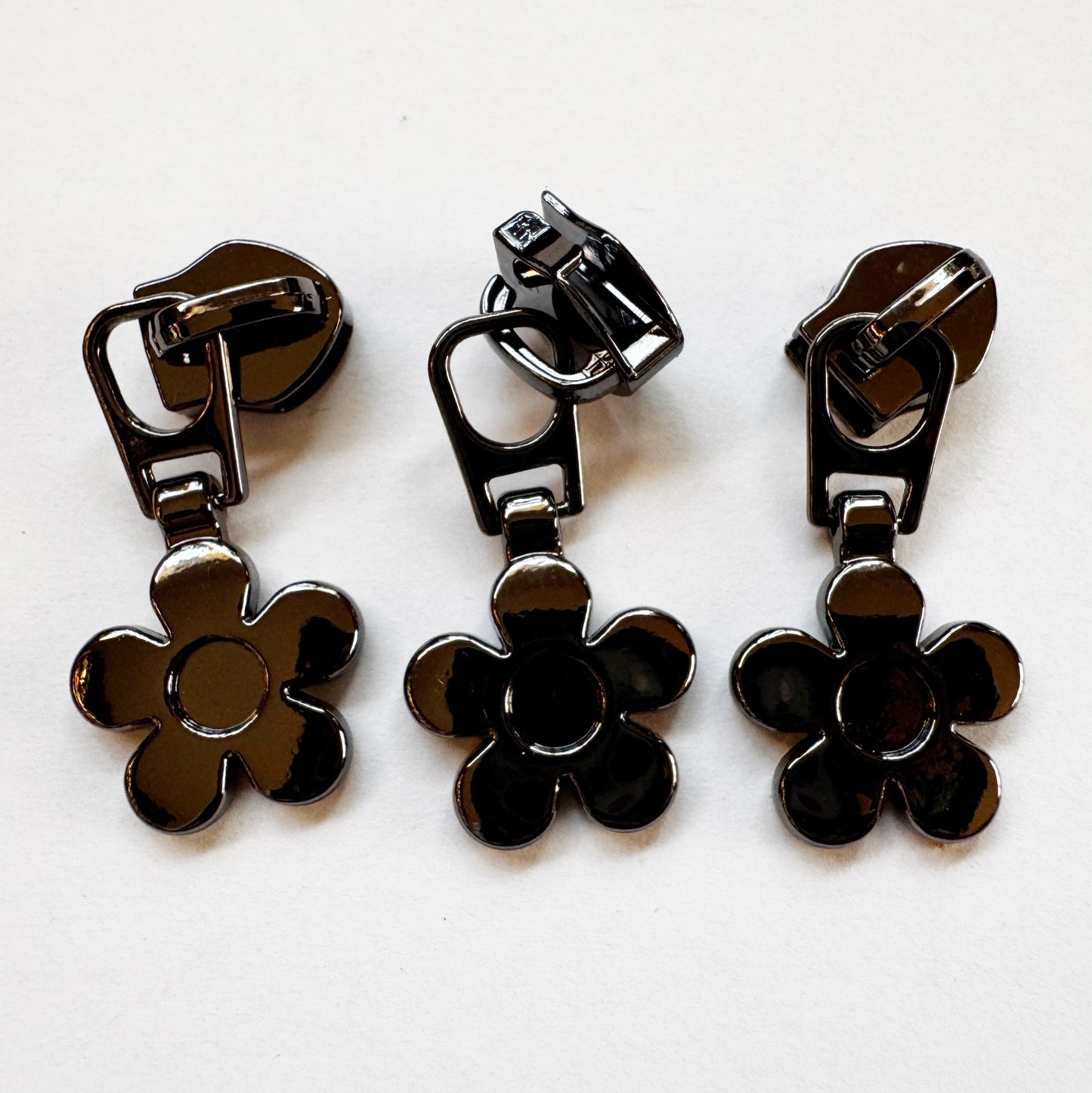 Flower zipper pulls PICK your color 3 pack