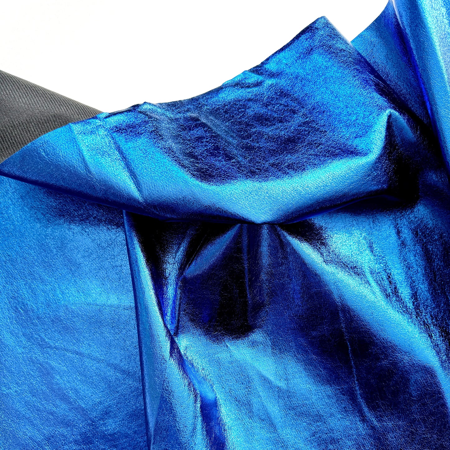 Blue metallic fabric detail