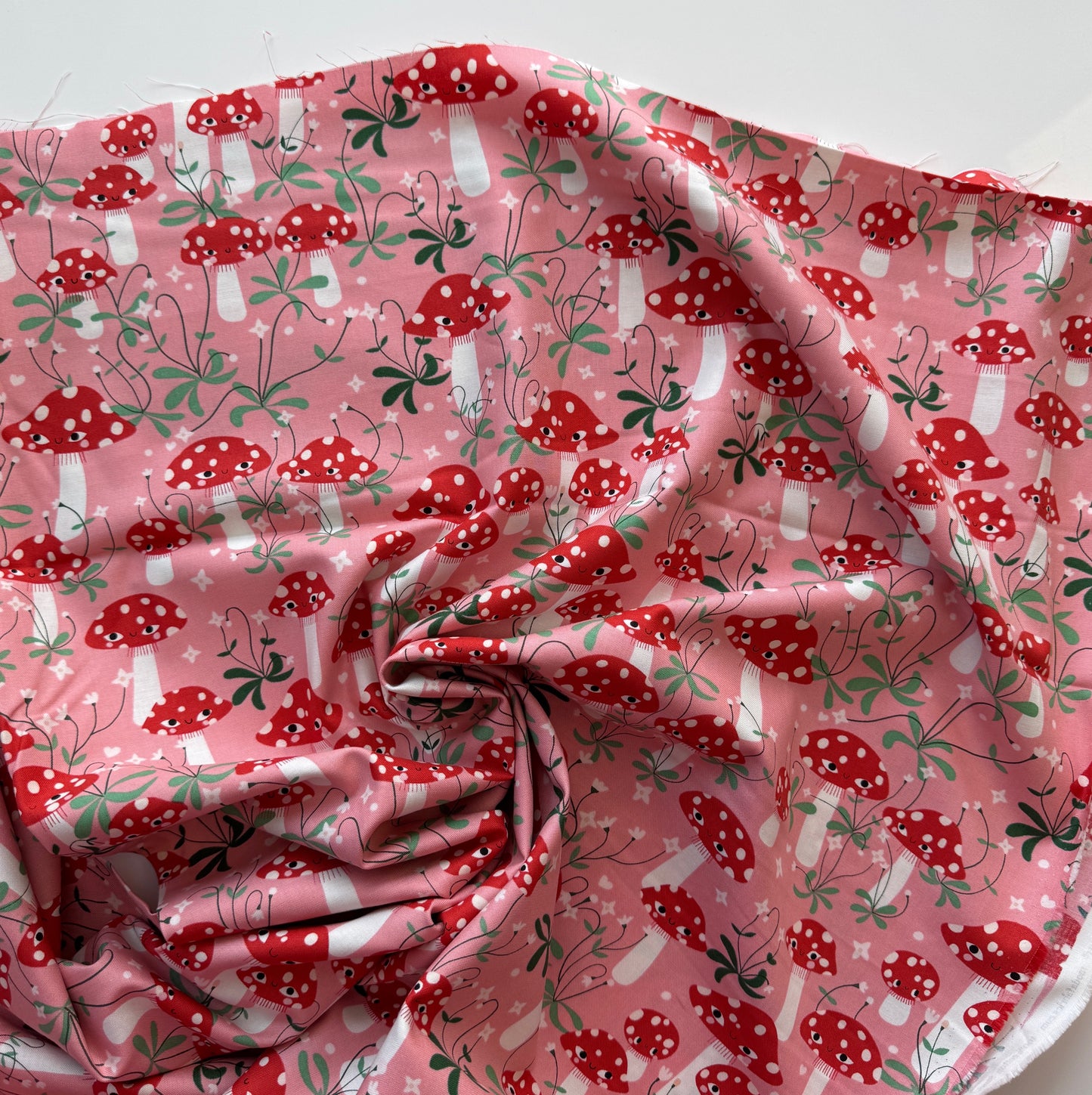 Lizzy House fabric Red Mushrooms