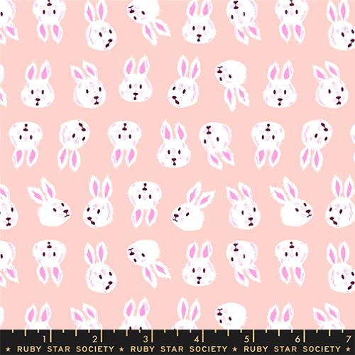 Hello Alice Rushing Rabbit per yard vintage pink