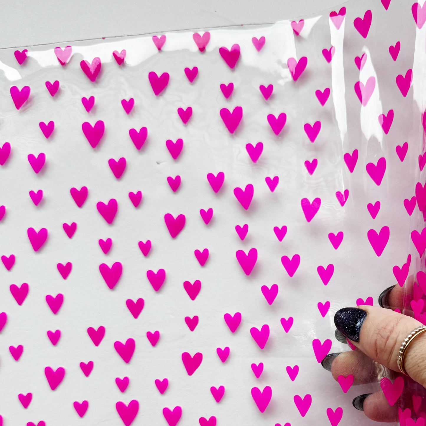 Hot Pink Jazzy Hearts TPU vinyl NEW heart style