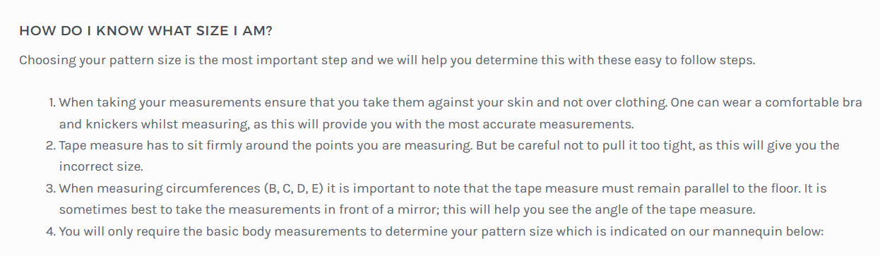 How to measure for correct pattern size.