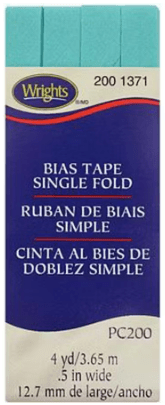 Aquamarine bias tape single fold by Wrights