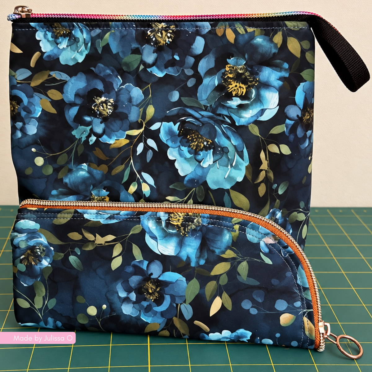 Blue Floral Bonded Nylon