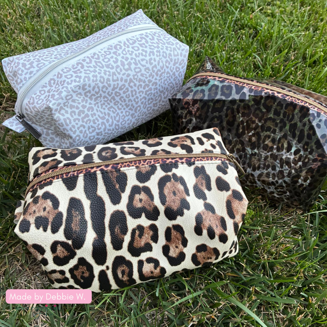 Pebbled Texture Leopard Faux Leather Roll