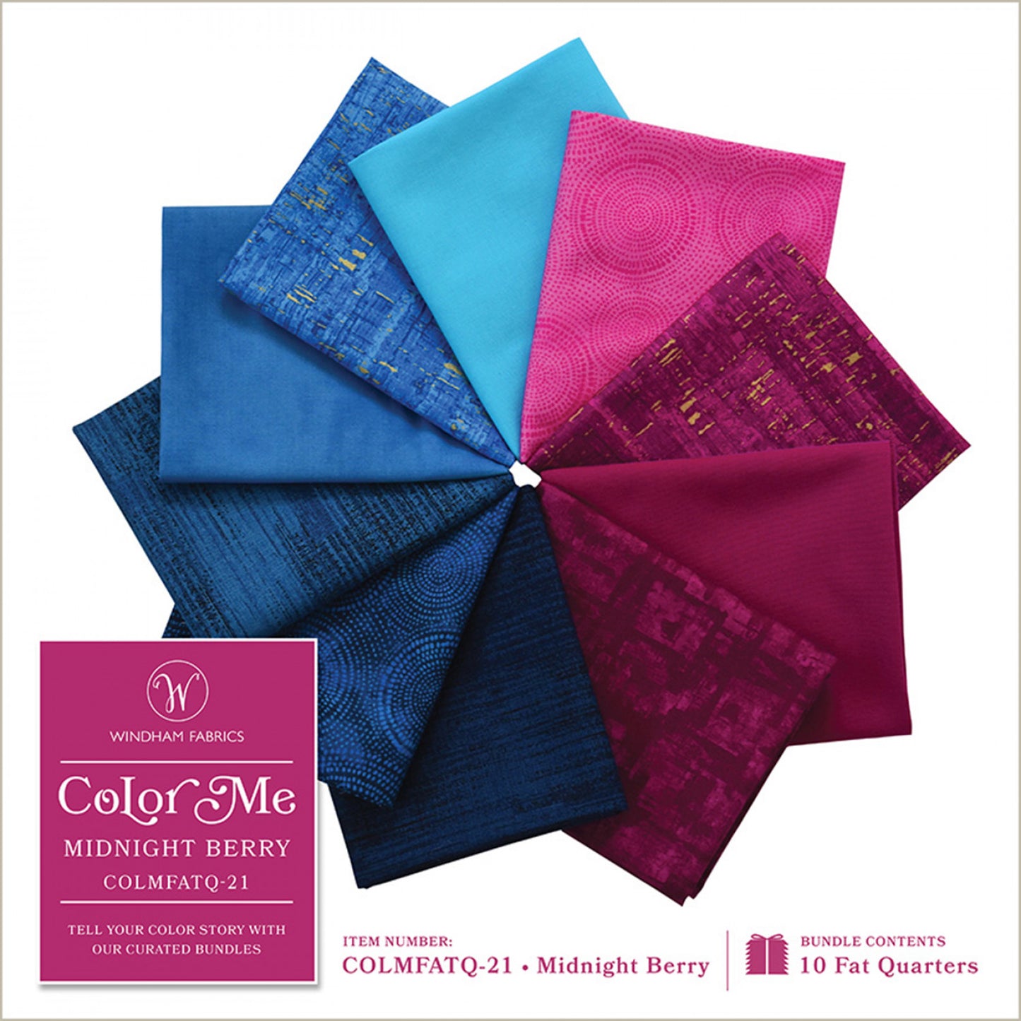 Color Me Midnight Berry fat quarter fabric bundle