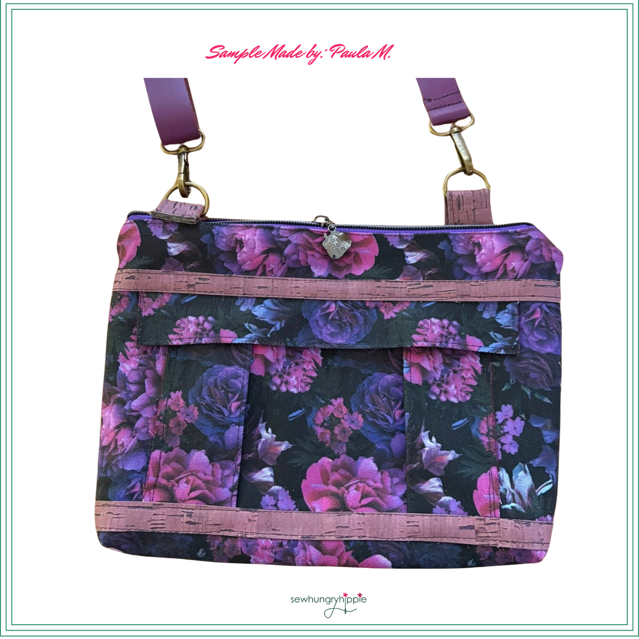 Night Bloom Floral Canvas Fabric | Dark Moody Floral Print for Bag Making