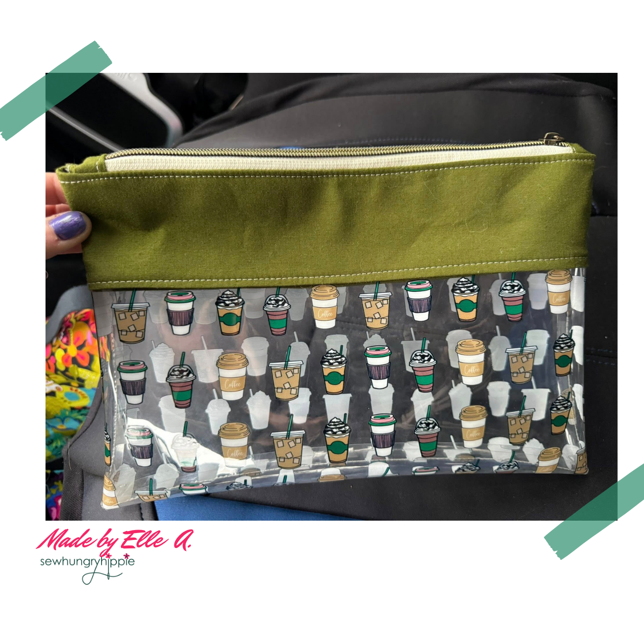 Coffee Cups Print TPU Vinyl – Clear Printed Vinyl for Bag & Pouch Making