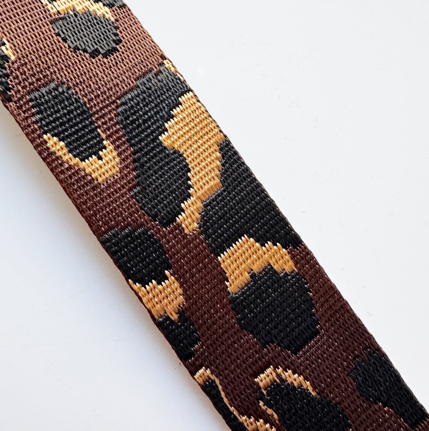 Rich Brown Leopard woven and slick webbing 1.5"