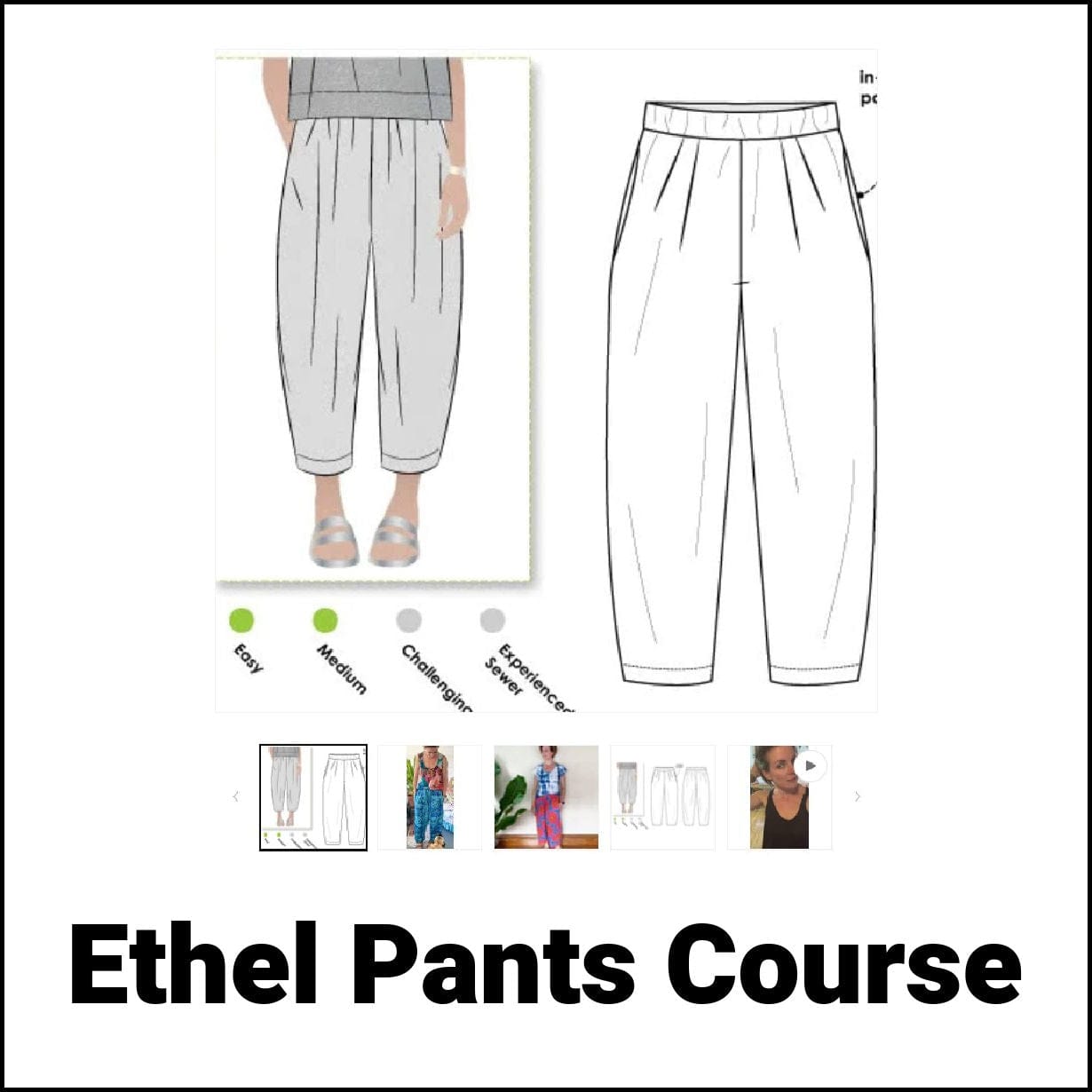 Ethel Pants Course image from Facebook post