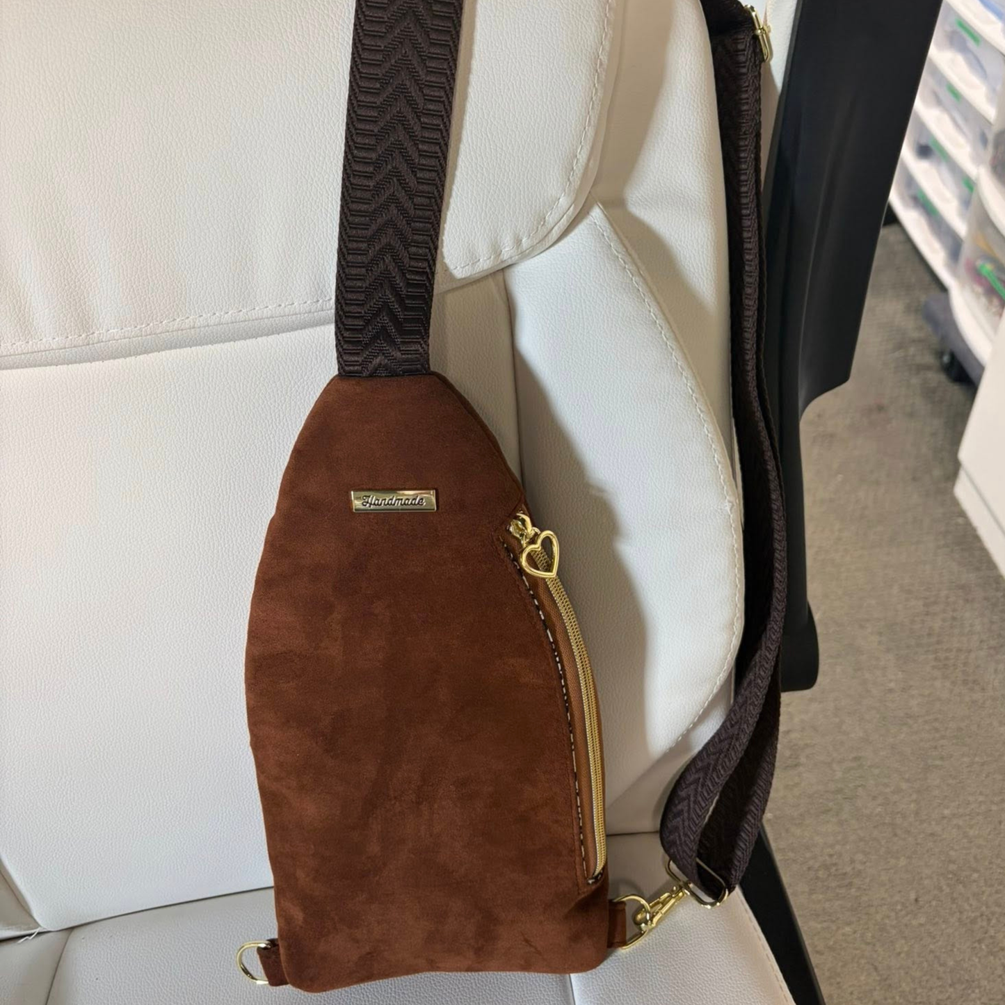 Faux Suede Cognac Brown Fabric