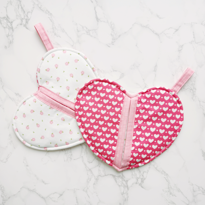 Heart-shaped potholders from HeartPotholderProject