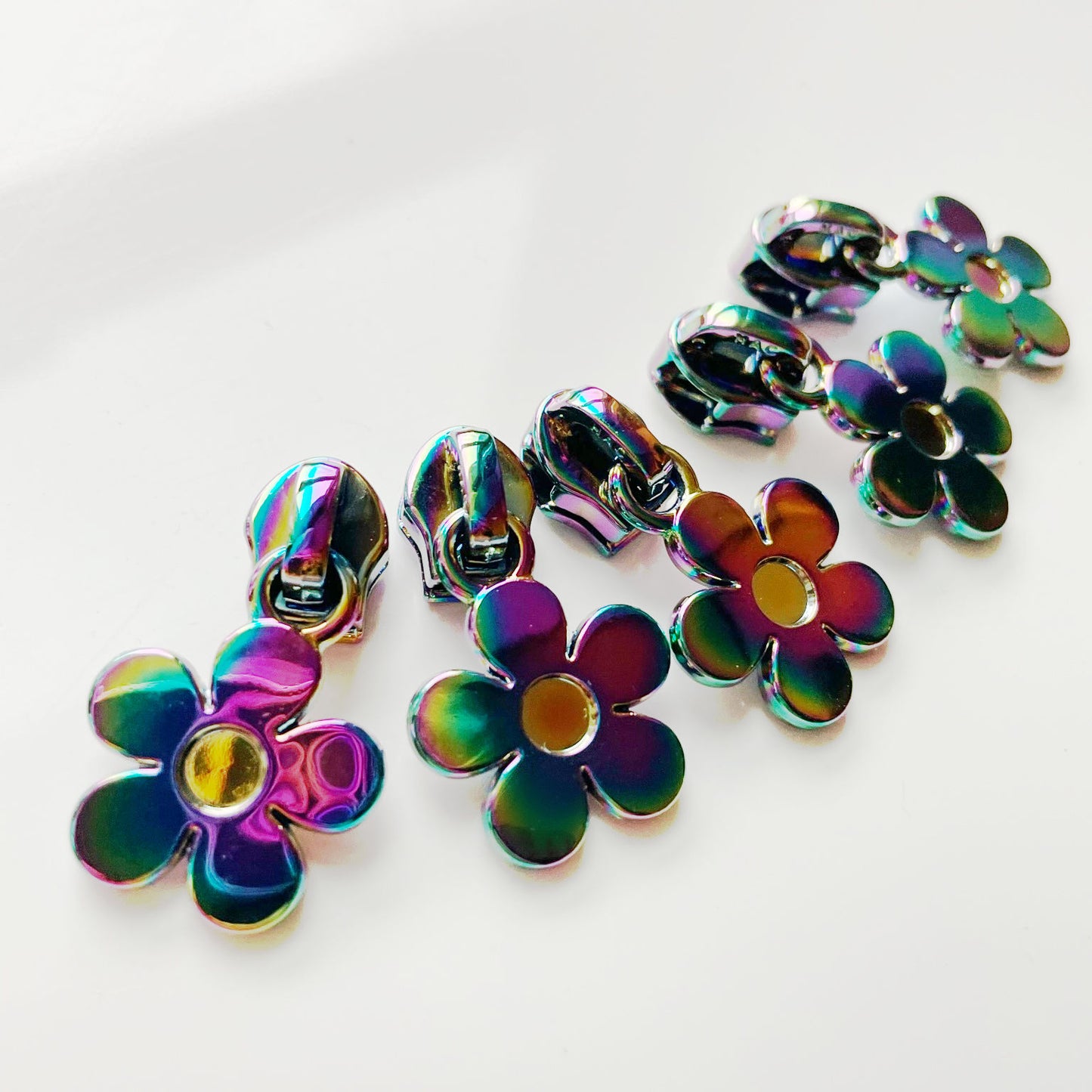 Flower #5 zipper pulls