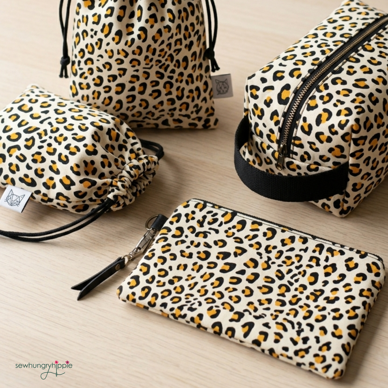 Leopard Print Canvas Fabric | Neutral Animal Print for Bag Making
