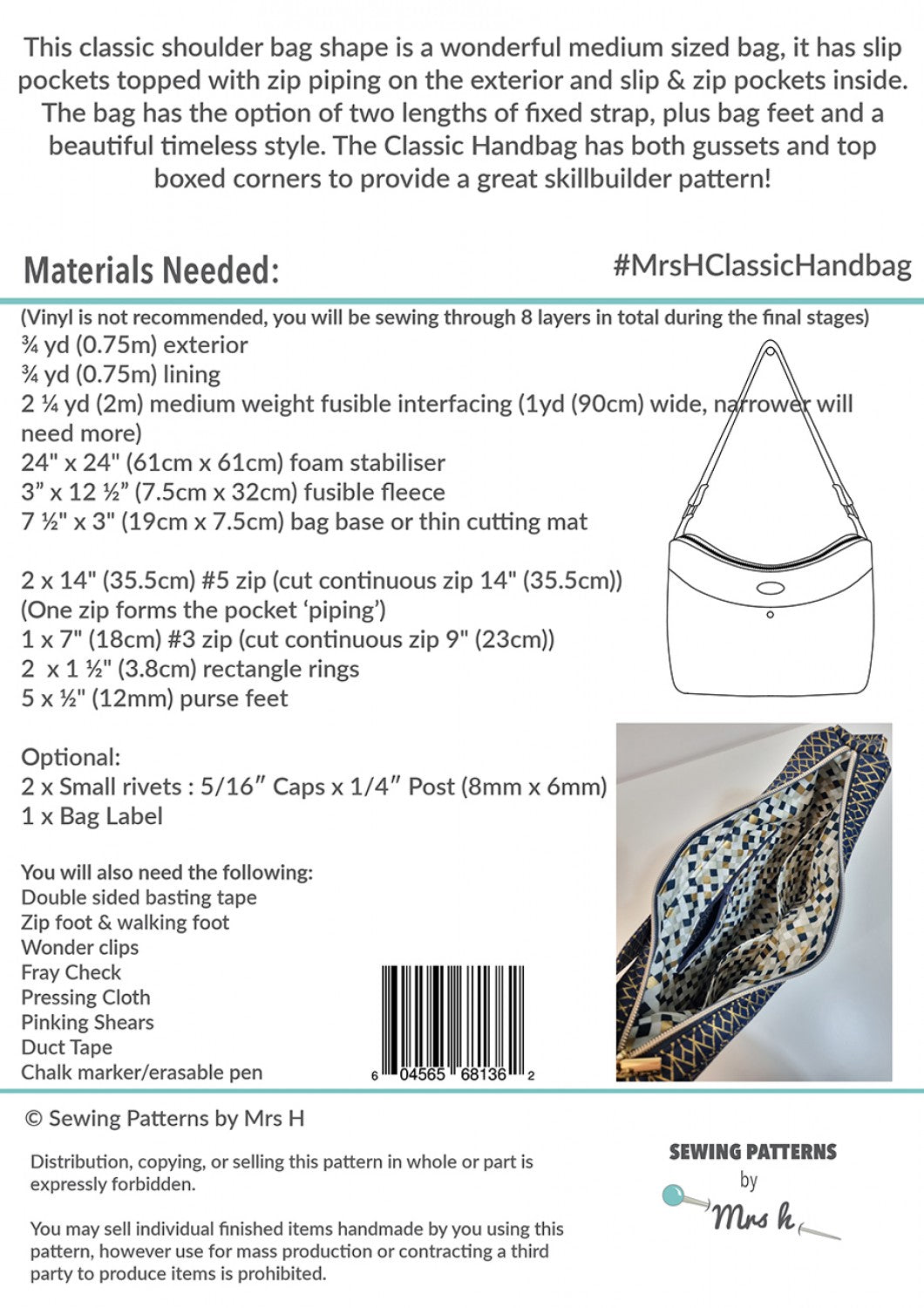 Classic Handbag pattern by Mrs H