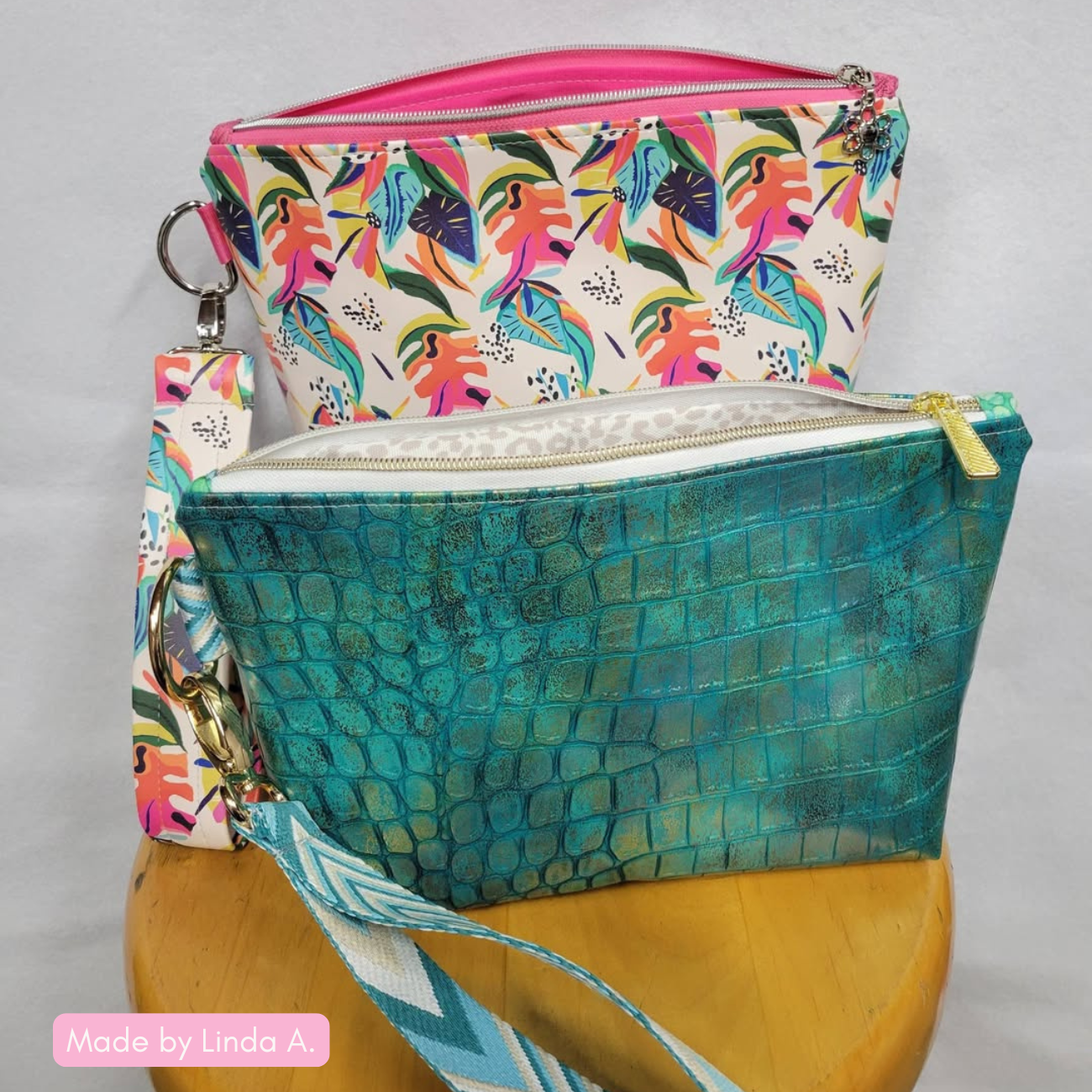 Mystic Croc Teal Faux Leather Vinyl
