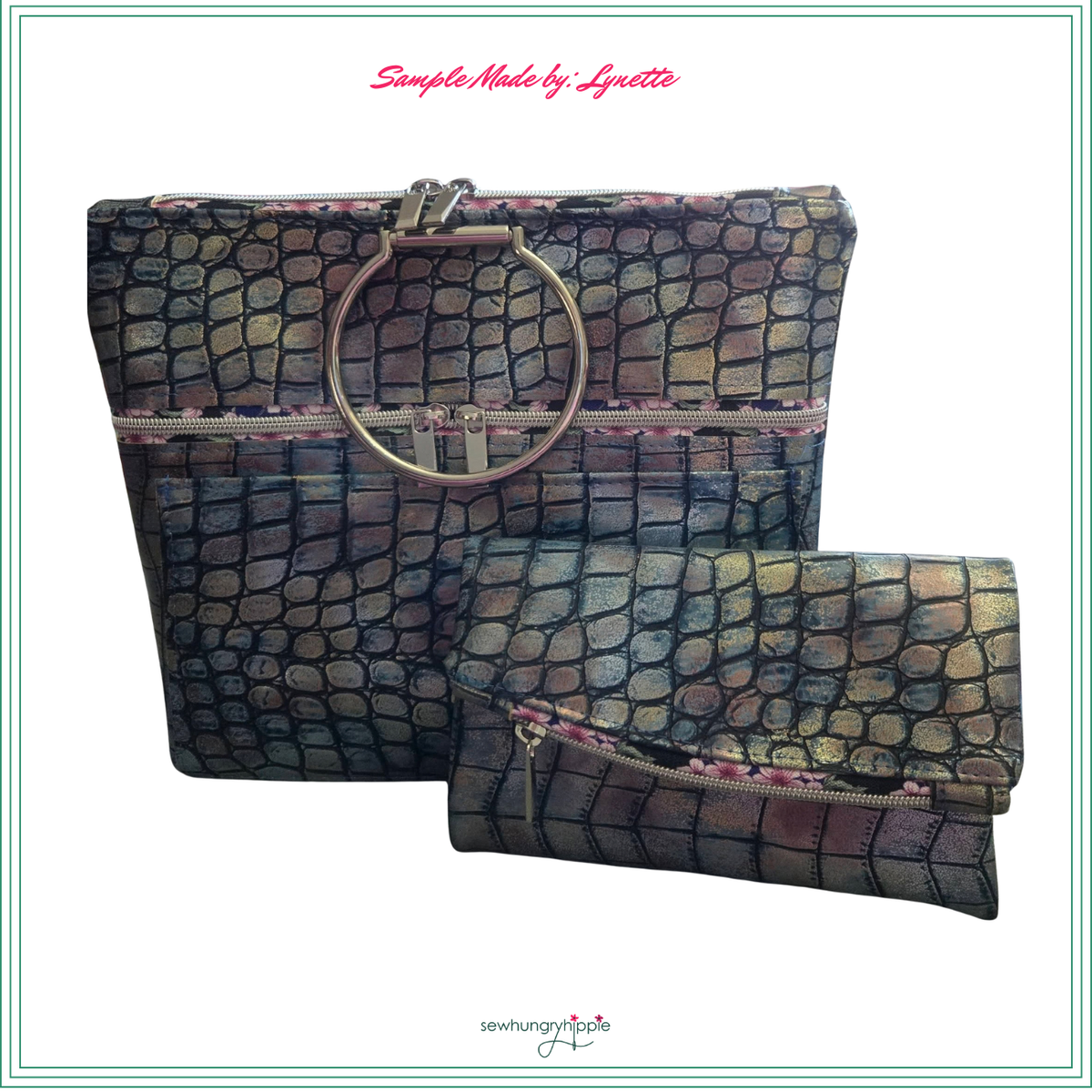 arlo classy bag made from croc leather vinyl