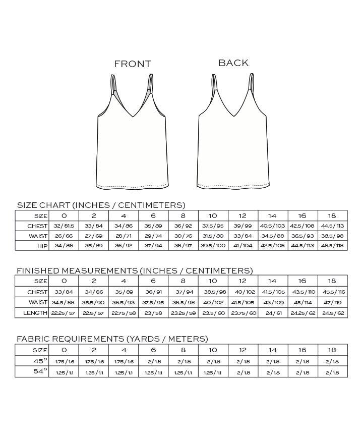 Ogden Cami sewing pattern