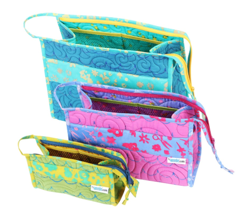 OpenWideopen colorful quilted organizer bags