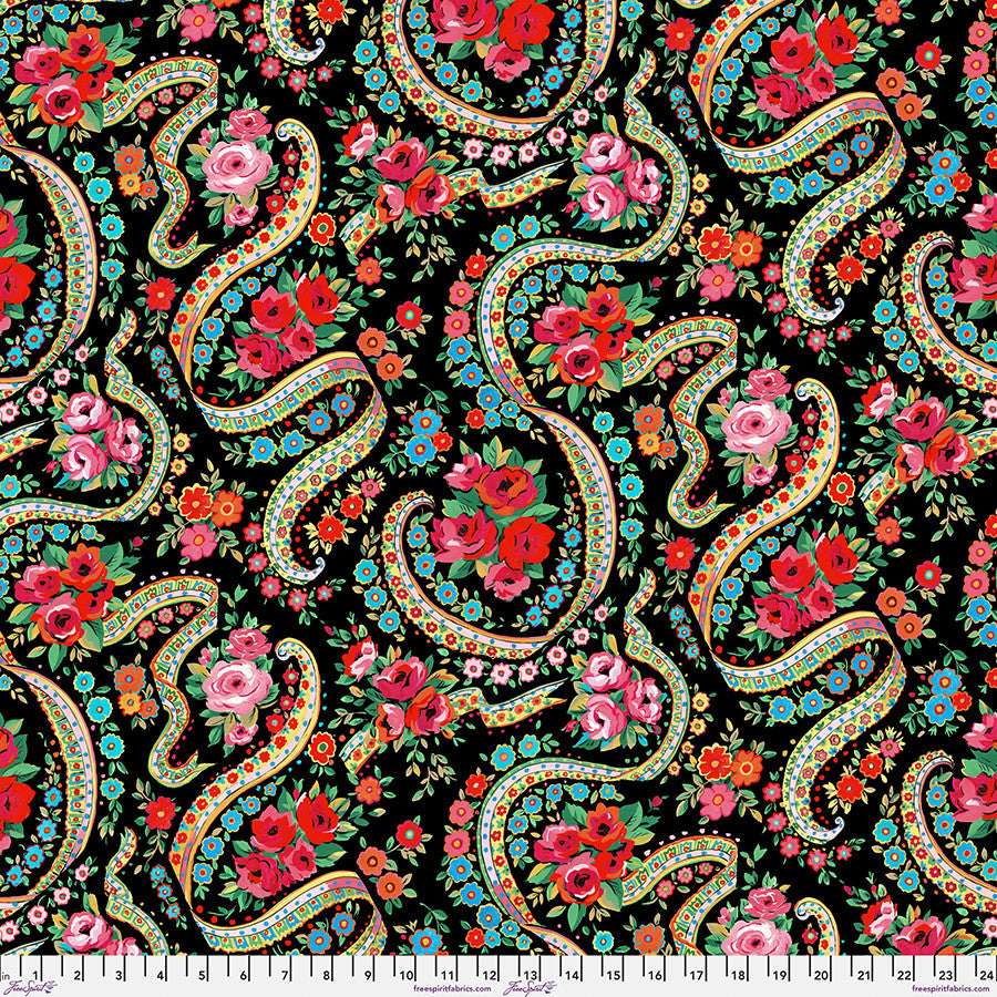 Gala in black / Joyful fabric by Sarah Campbell 3 yard BUNDLE