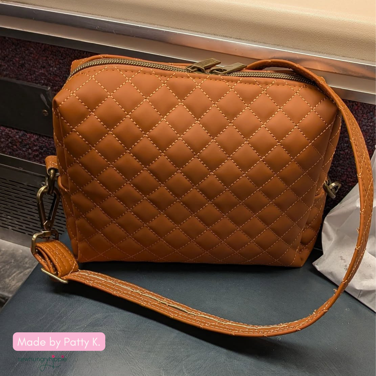 Quilted Vinyl Light Brown - Cinnamon Pre-Quilted Fabric for Bags