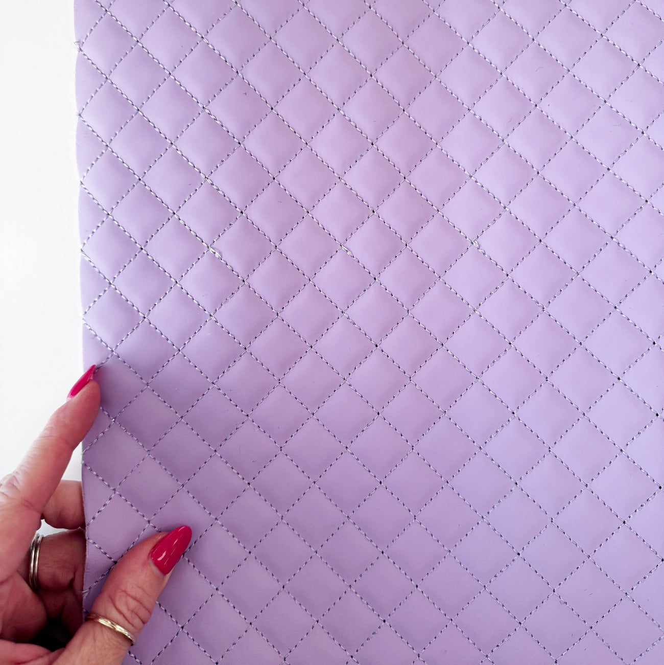 Pre-Quilted Lavender Vinyl - 1mm Structured Fabric for Bags | Sew ...