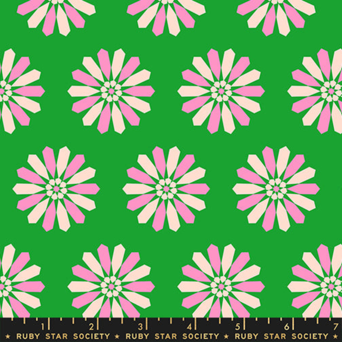 Deep verdant green floral quilting cotton fabric from Sparkle Mart by Melody Miller
