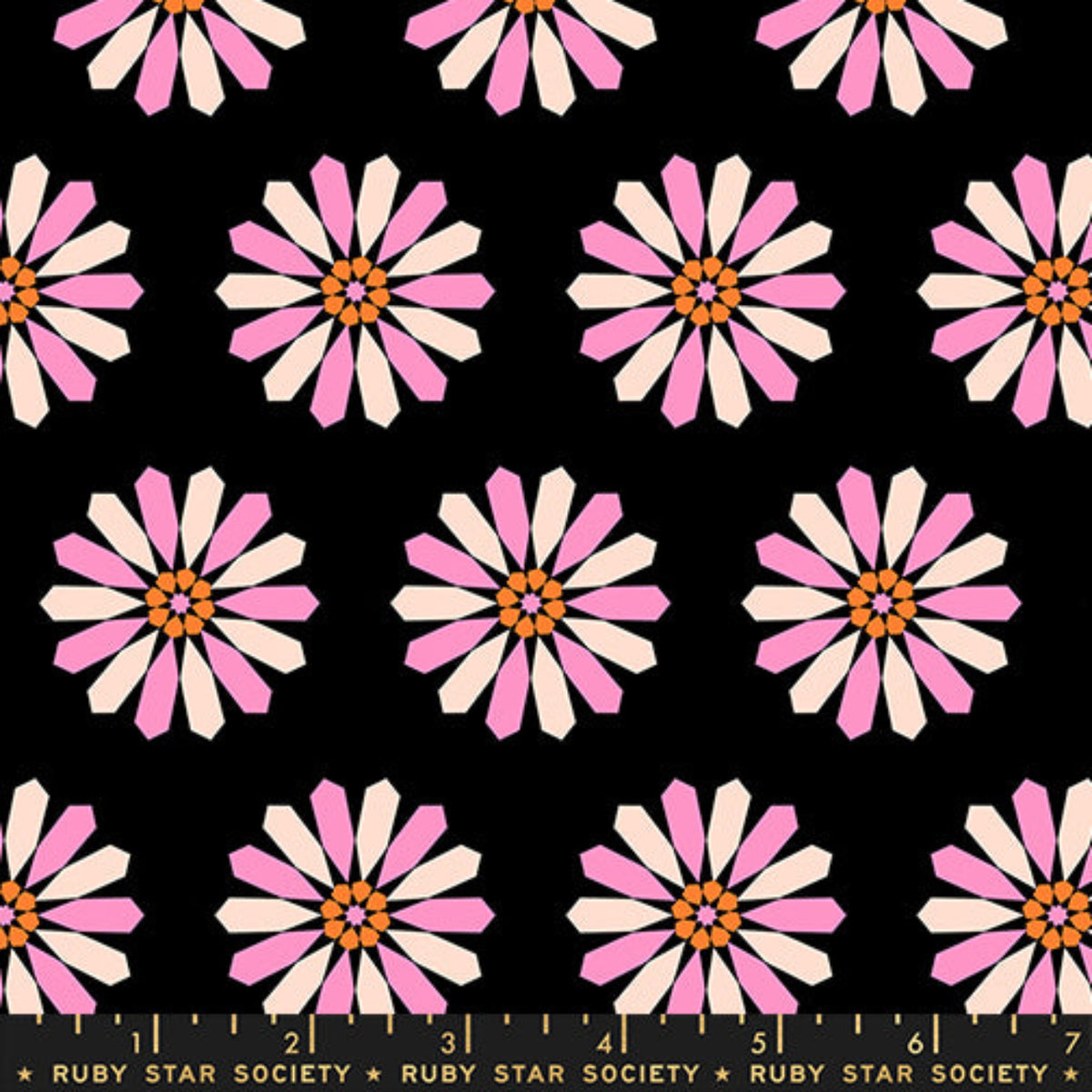 Ruby Star Society Freshly Picked fabric RS0119-17 black floral geometric print from Sparkle Mart collection