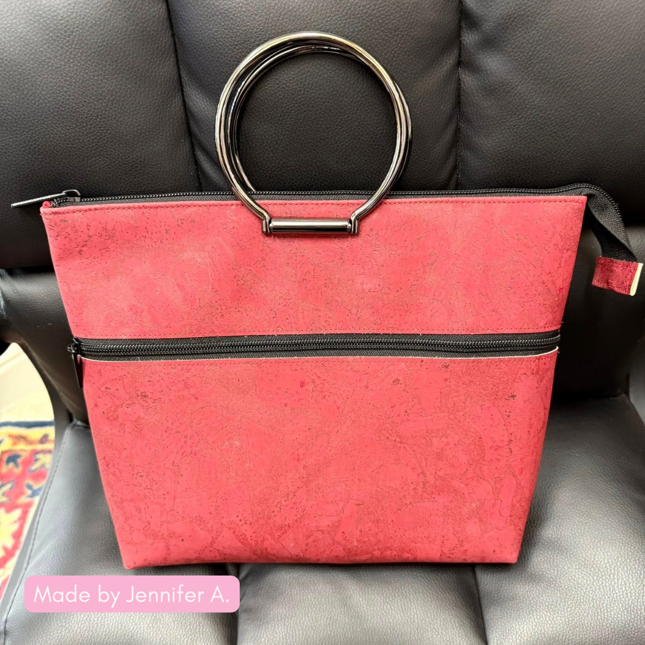 Red Lava Cork Roll 18x54 | Microsuede-Backed Bag Making Fabric