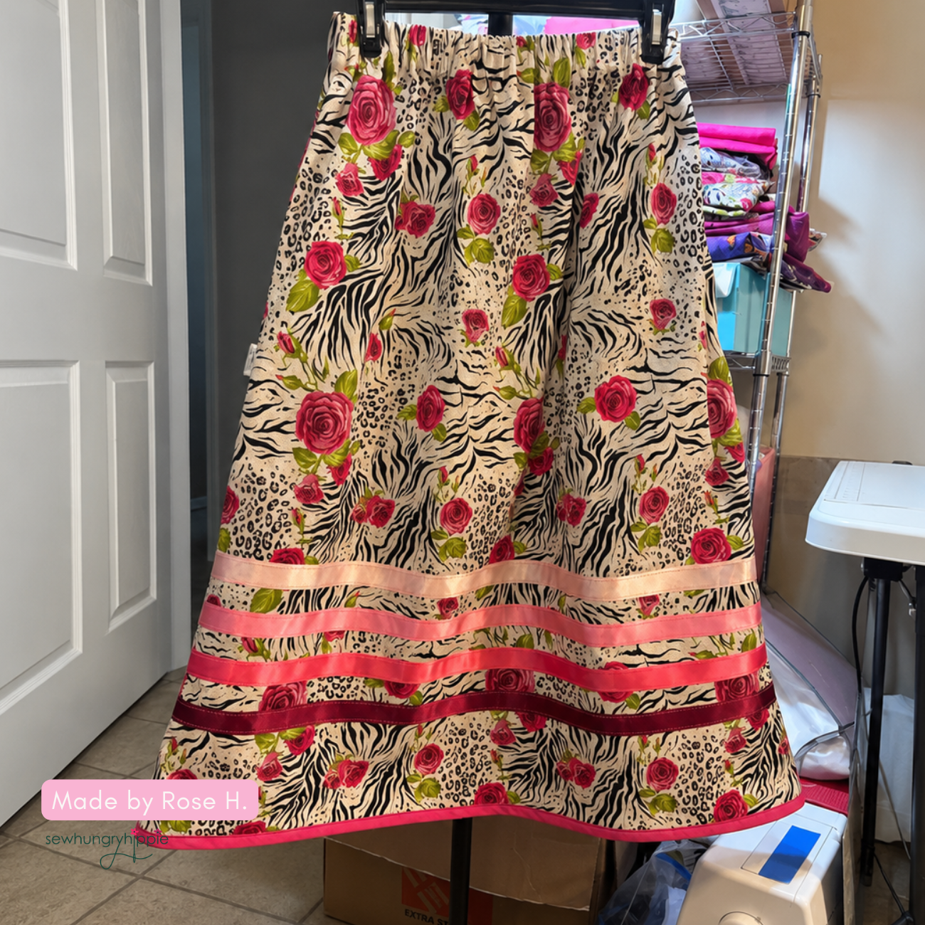 Roses and Animal print fabric