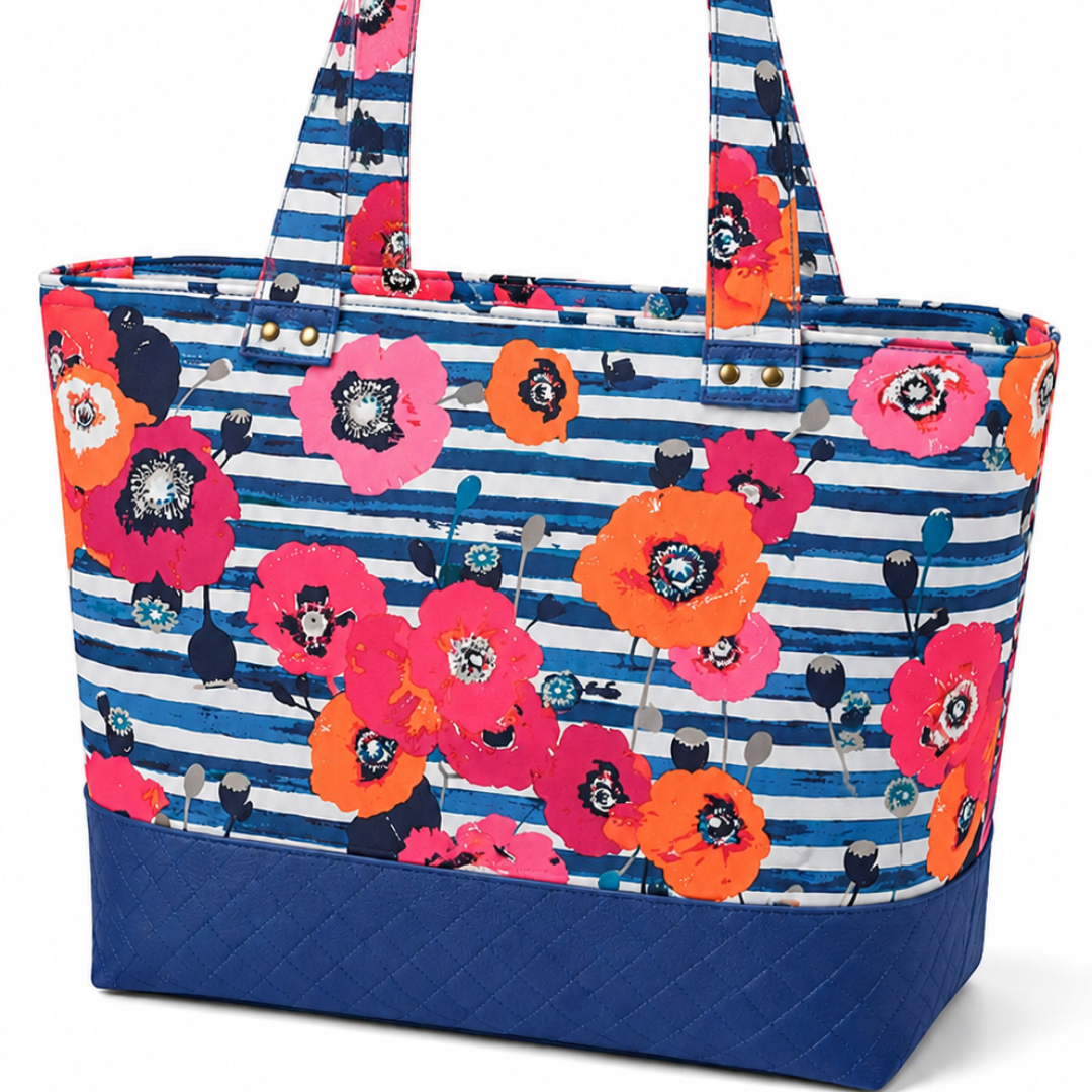 Royal Blue Quilted Vinyl & Gallery Fabric Bundle – Bag Making Supplies