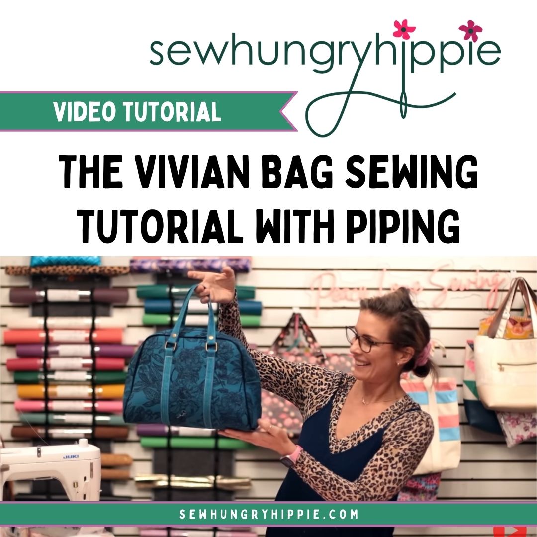 The Vivian Bag sewing tutorial with piping by Sew Hungry Hippie