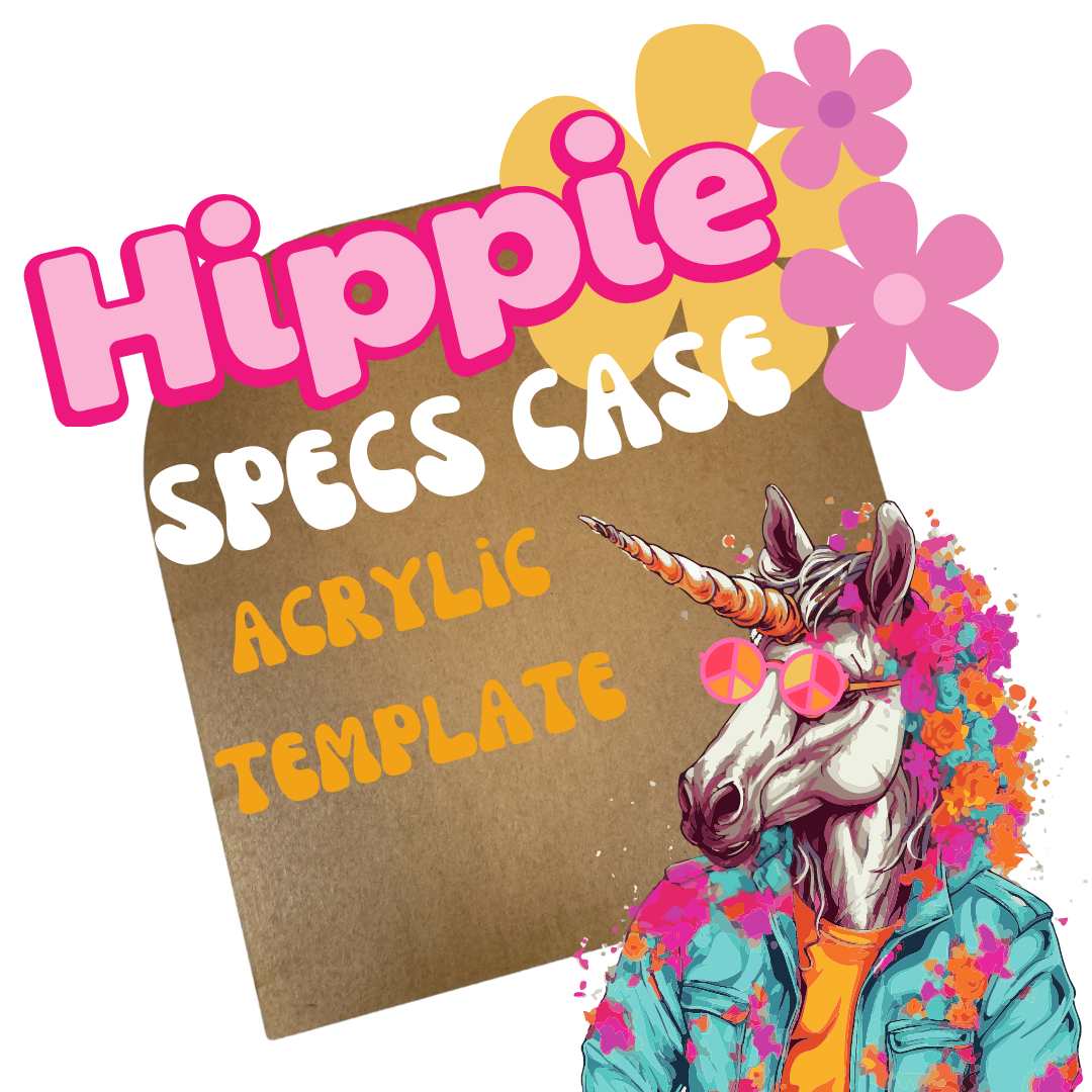 Hippie Specs Case Acrylic Template with Unicorn