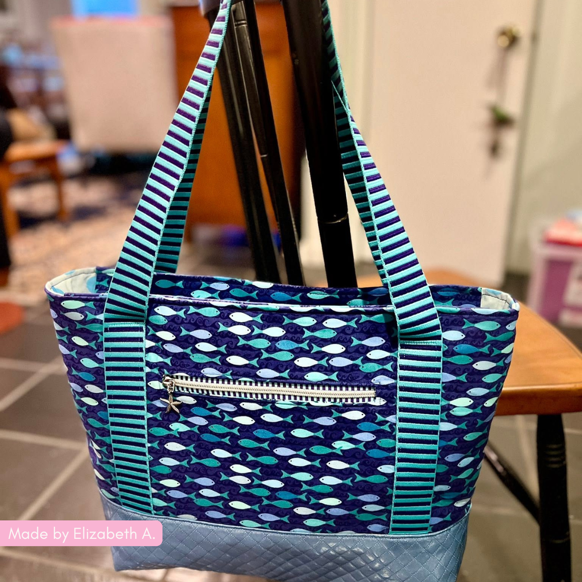 Blue & Teal Purple Jacquard Woven Stripes Webbing – 1.5" Wide