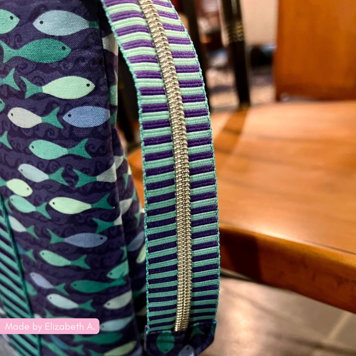 Blue & Teal Purple Striped Jacquard Woven Zipper Tape | #5 Nylon | Silver Teeth