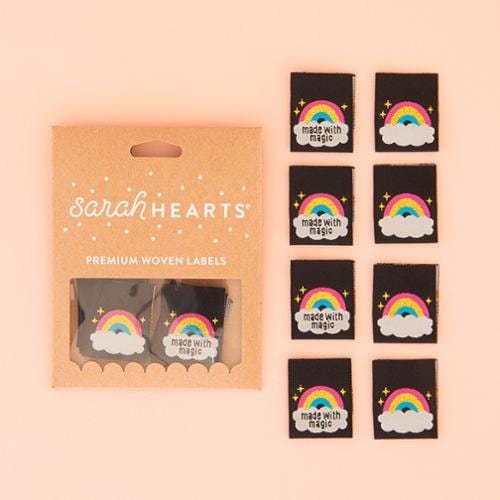 Sarah Hearts Made with Magic woven labels