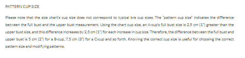 Pattern Cup Size Chart Explained