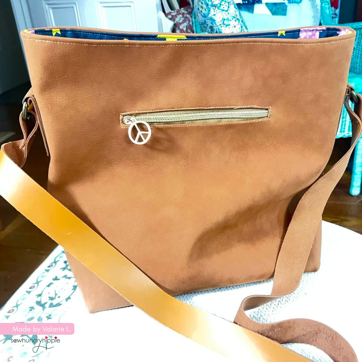 Stevie Bag Kit w/ Saddle Brown and Ruby Star Society Fabric