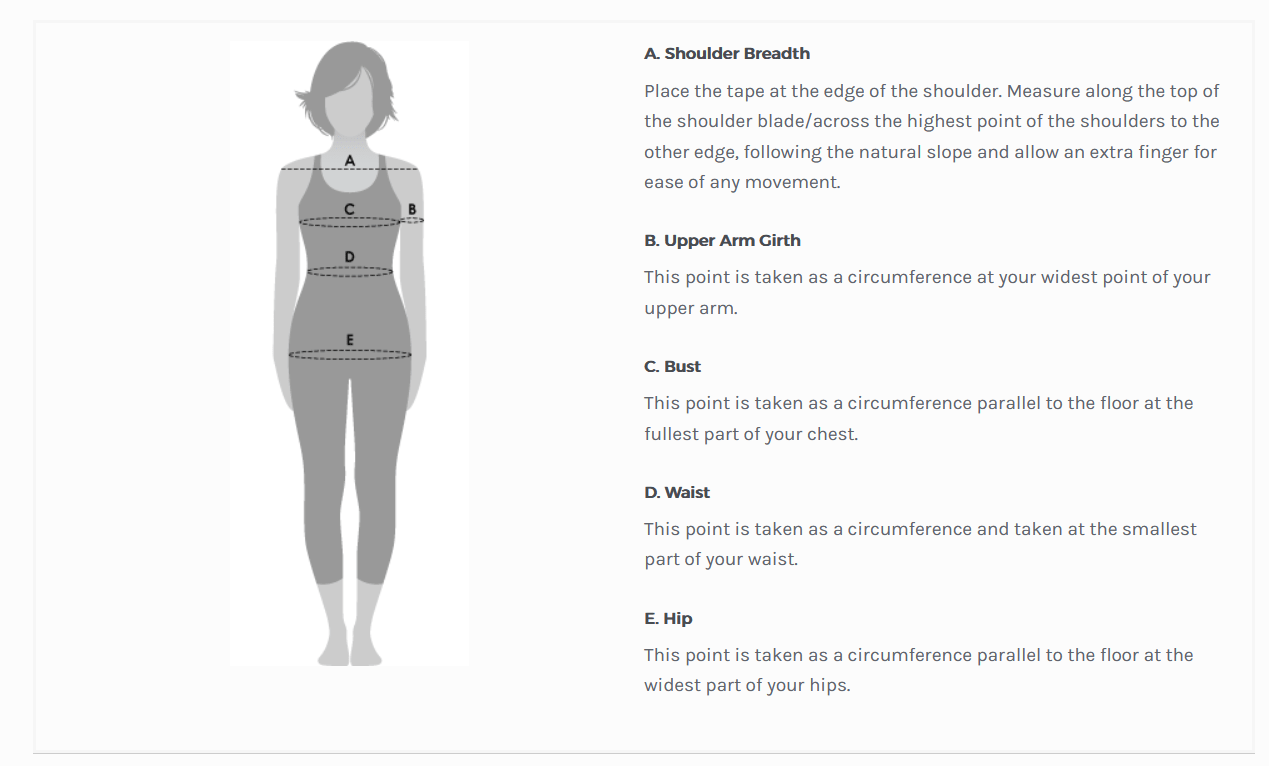 Measuring body for sewing patterns