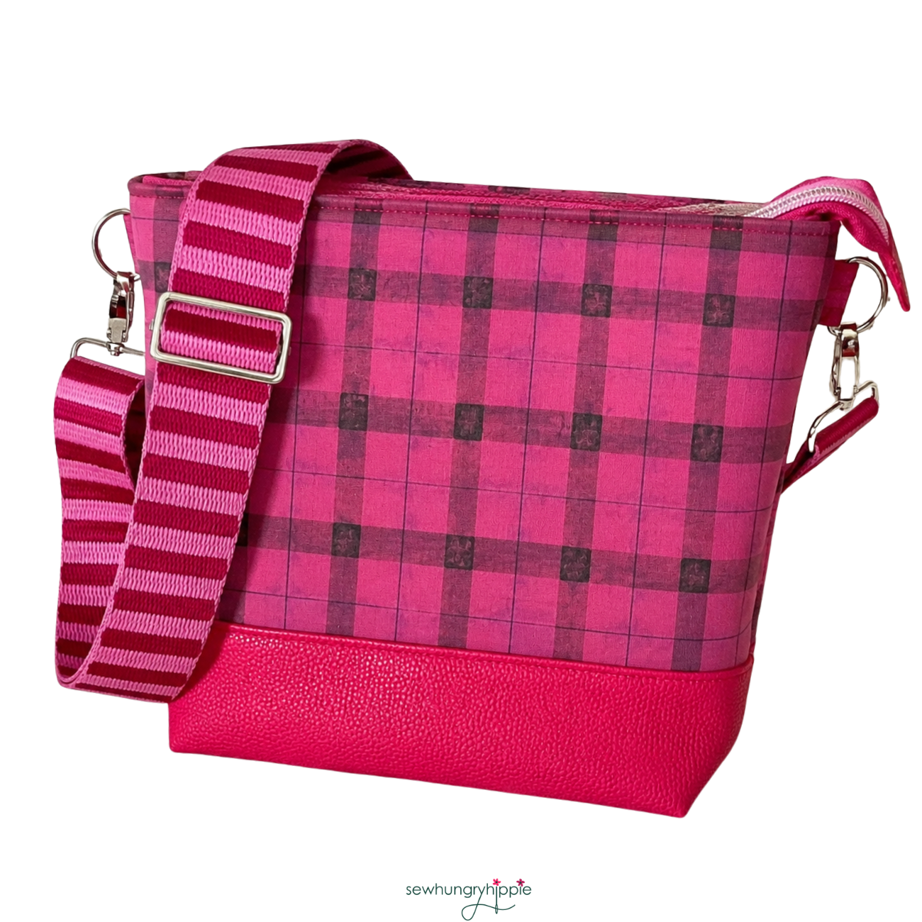Jacquard Woven Stripe Webbing – Dark Pink Dragonfruit | 2" Wide | Sold Per Yard