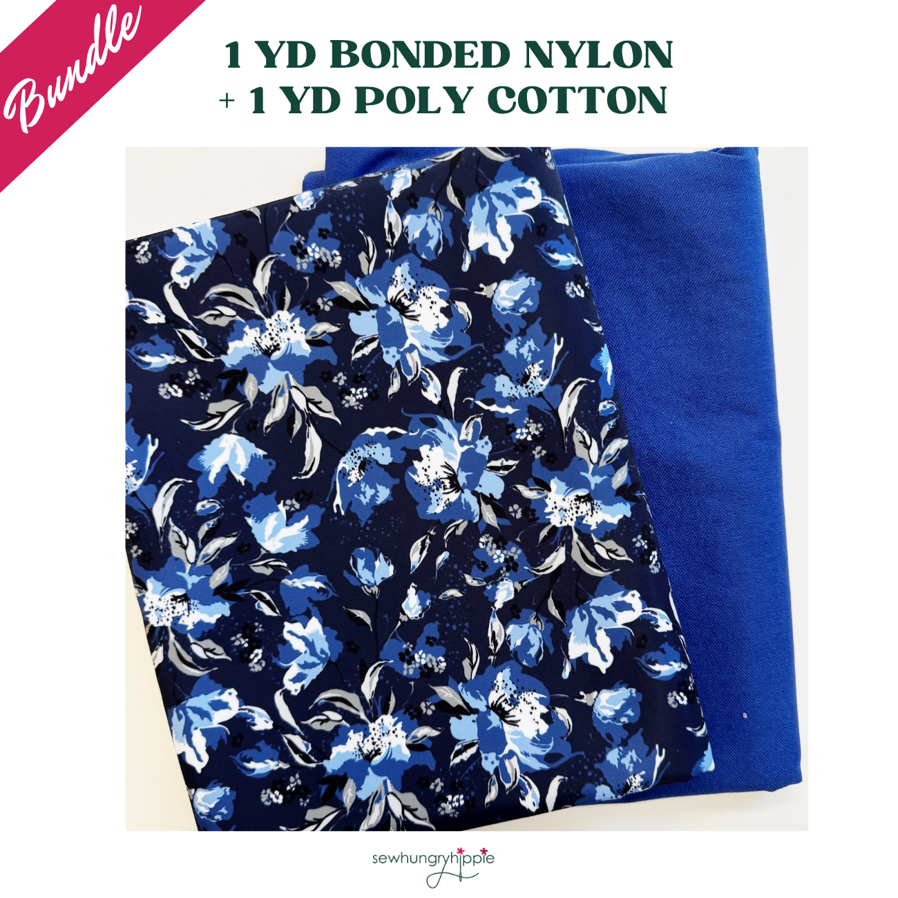 True Blue Bundle – Bonded Nylon & Poly Cotton Bag Lining Fabric | 2 Yards