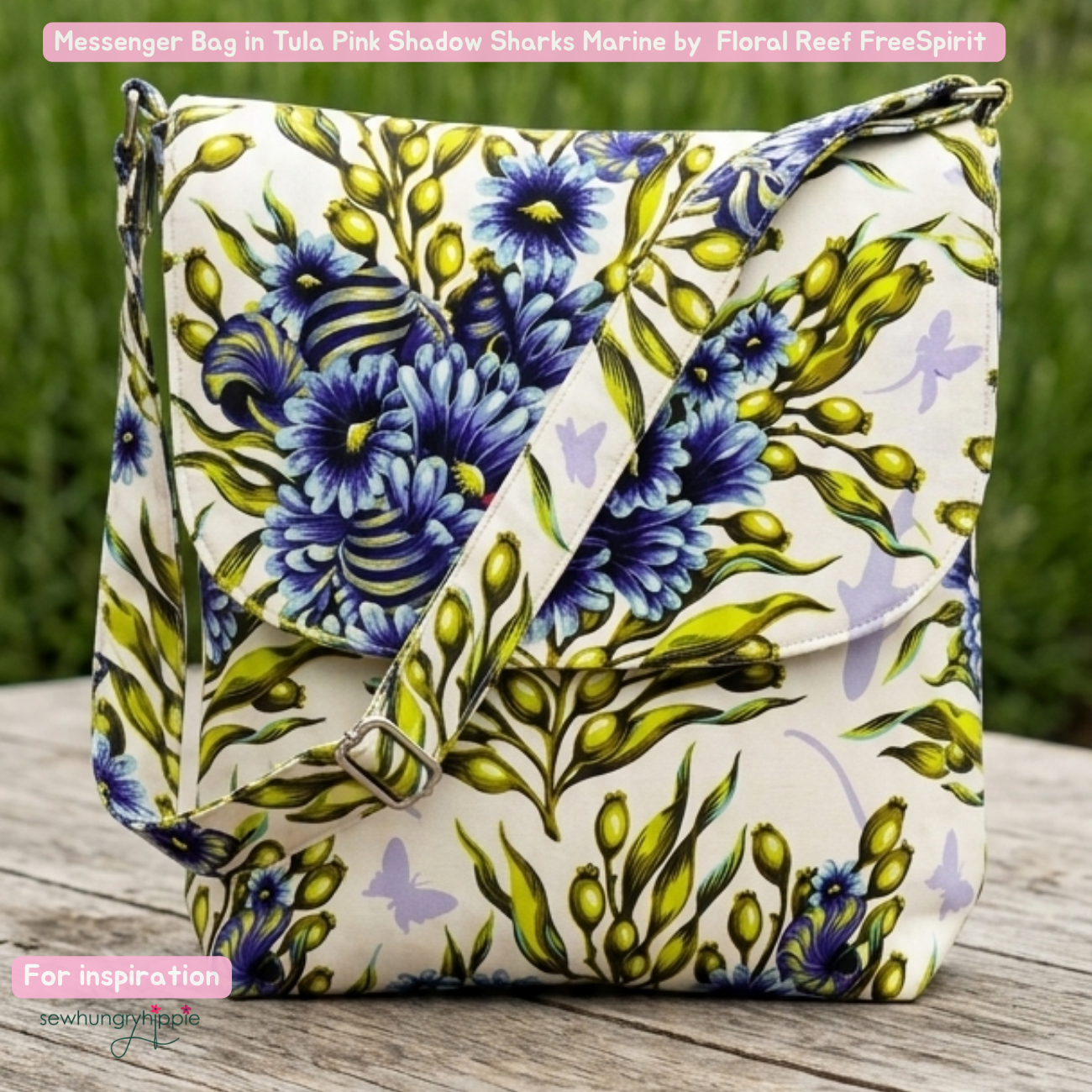 Tula Pink Shadow Sharks - Marine | Floral Reef FreeSpirit Quilting Fabric