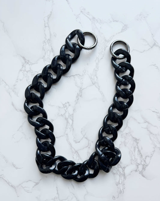 Acrylic Bag Chain Jet Black