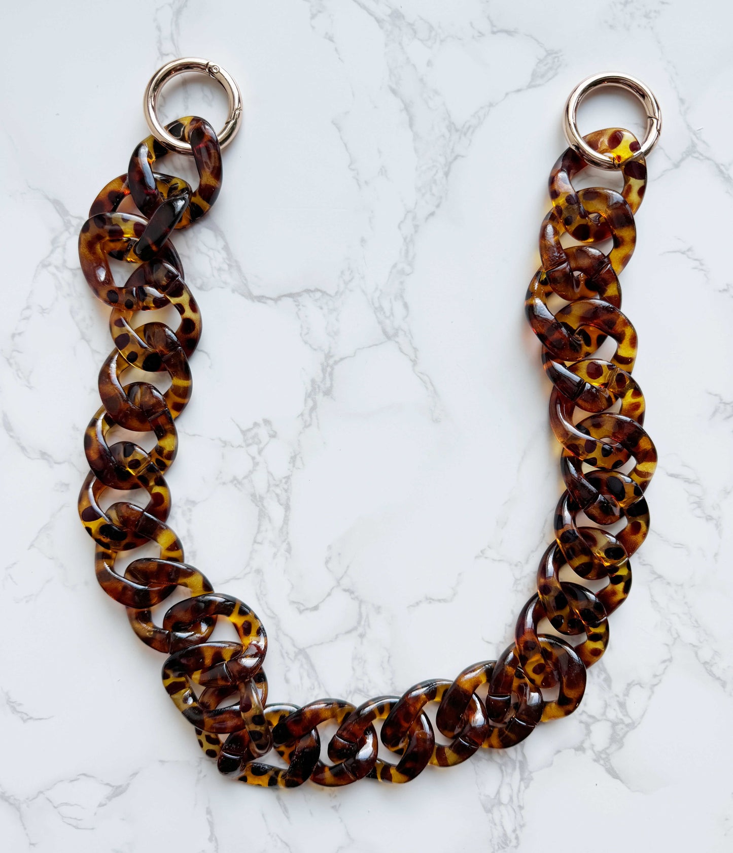 Acrylic tortoise shell bag chain