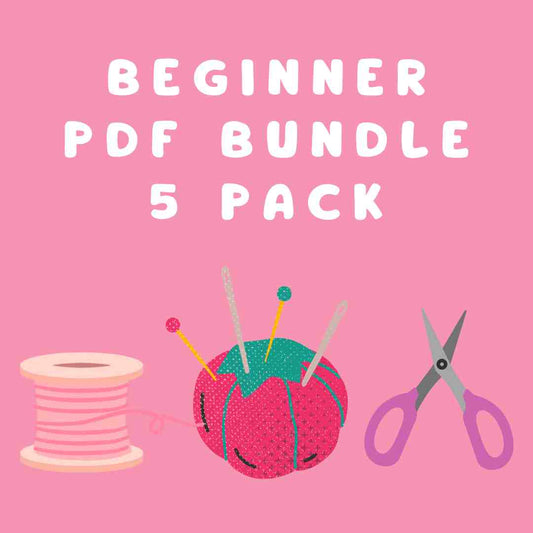 Beginner PDF Bundle 5 Pack - Sewing themed